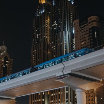 Train Passing in Front of the Toronto Skyline